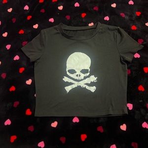 y2k skull croptop